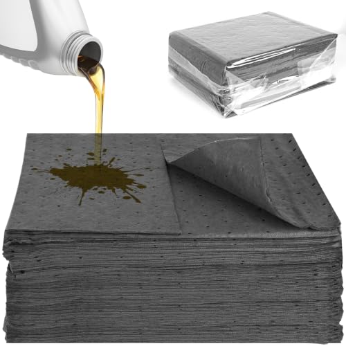 100 PC Oil Absorbent Pads, 13"x10"x0.08“