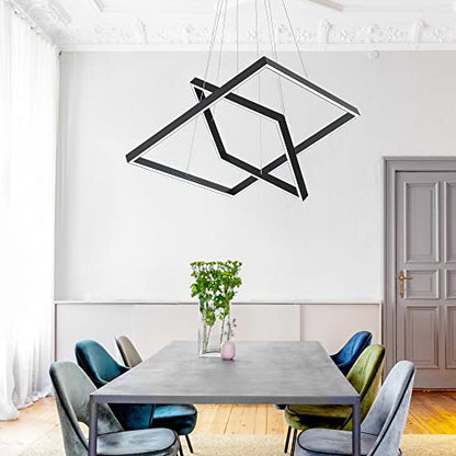 Modern Square LED Chandelier Lighting,Pendant Ceiling Light Fixture - size: 2-Light