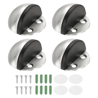 uxcell 4Pack Low Dome Floor Door Stop 45mm Dia Stainless Steel, Silver Tone - color: Silver Tone
