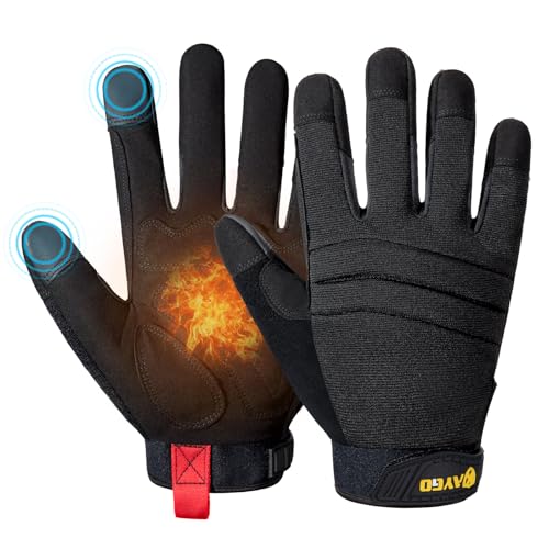 KAYGO Insulated Mechanic Work Gloves, Winter Thermal, KG127W - color: Black(thermal), size: Medium