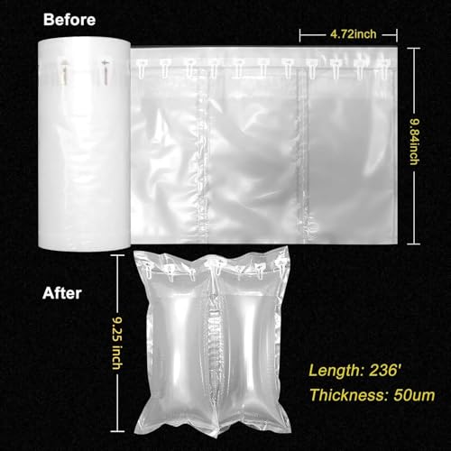 Packing Air Pillows for Shipping 600 Count Packaging Air Bags Inflatable Shipping Supplies Box Filler Alternative to Packing Peanuts, Purse Stuffers for Shape 4.72" x 9.84" - size: 4.72"x9.84"(600 Count)