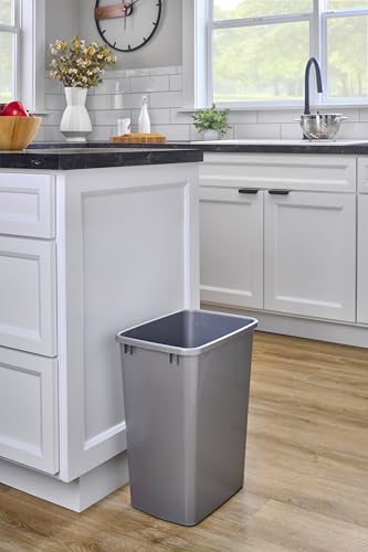 Rev-A-Shelf Double Pullout Garbage Trash Cans for Kitchen Cabinets, 35 Qt - color: Silver, style: 2 Pack