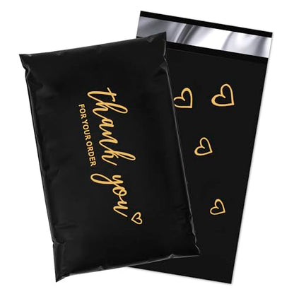 JinRuiKJ Thank You Poly Mailers 6x9 Inch, 100 PCS, Black - color: Black, size: 6*9inch 100pcs