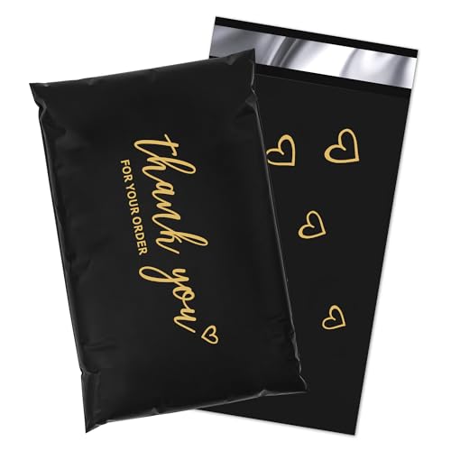 JinRuiKJ Thank You Poly Mailers 6x9 Inch, 100 PCS, Black - color: Black, size: 6*9inch 100pcs