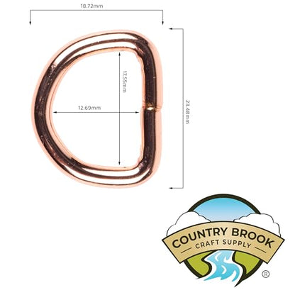 Country Brook Design - Welded D-Rings (3/4 Inch) - color: Rose Gold, size: 25 (Pack of 1)