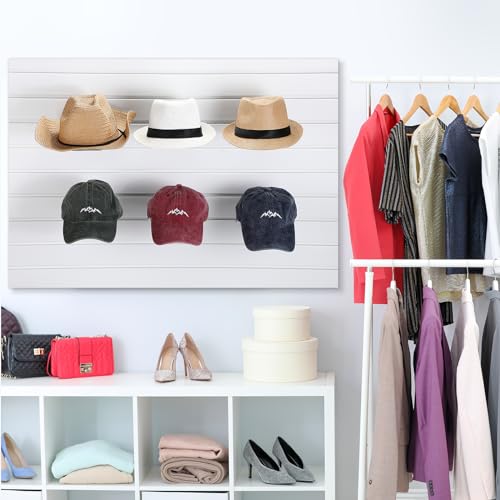 Barydat 6 Pcs Slat Wall Hat Display Wire Headwear Rack Slatwall Accessories Metal Retail Display Racks for Baseball Hats Beanies Wigs Organization, Home, Retail Store, Warehouse(Silver) - color: Silver