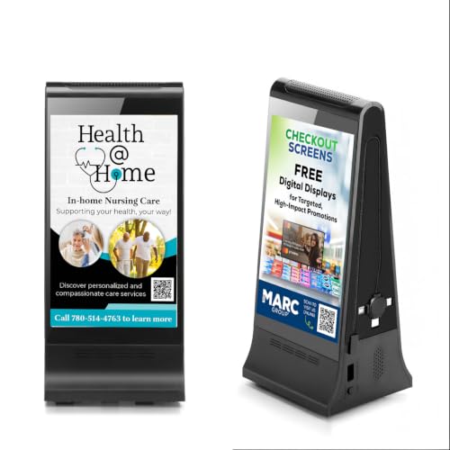 WeADS Digital Signage with Dual-Sided 8" Interactive LCD Screen,Android 11 Tabletop Advertising Player with Wi-Fi & 23200mAh Extended Battery Life for Business