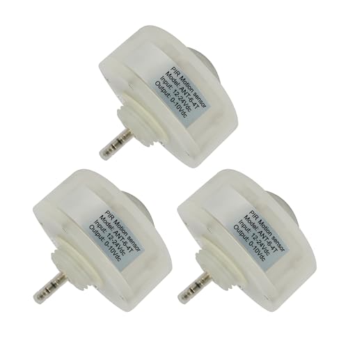 LED Fixture Plug in PIR Sensor, Plug and Play PIR Occupancy Motion Sensor with 360° Lens, DC 12V 3.5MM Audio Jack, BI-Level, Model# ANT-6-4T, 3-Pack - style: PIR Sensor ANT-6-4T /3-Pack
