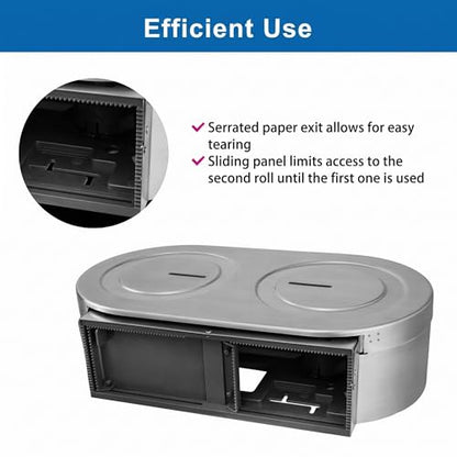 Twin Jumbo Toilet Paper Dispenser Wall Mount, 9" Commercial
