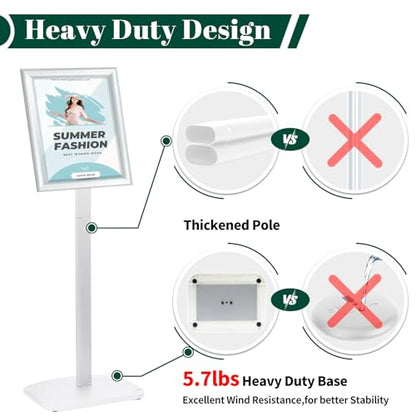 3 Pack Heavy Duty Pedestal Sign Holder 8.5 x 11" Floor Standing Sign Holder - color: Silver, size: 8.5x11in-3p