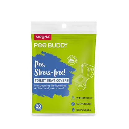 PEE BUDDY Flushable Disposable Toilet Seat Covers | Hygienic Protection for Kids, Adults, Pregnant Women | Nature-Friendly, Easy to Use & Dispose | for Travel & Public Toilets (Pack of 20) - size: 20 Seat Covers