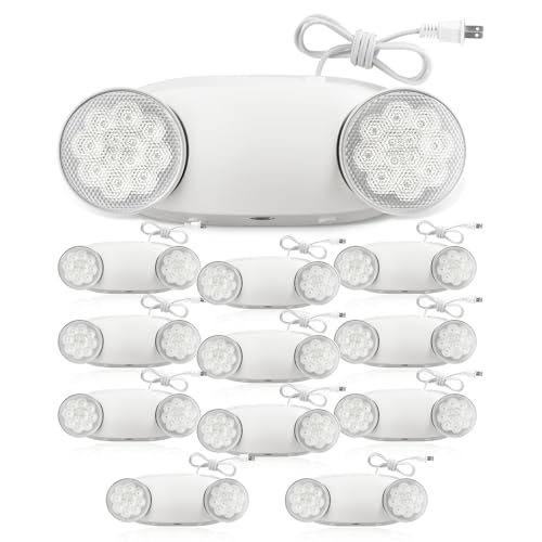 FREELICHT 12 Pack Led Emergency Lights with Round Head, 4FT Plug in Cord - size: 12 pack