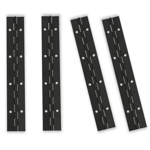 8" Piano Hinges, 4PCS 304 Stainless Steel Continuous Hinges, Black - size: 8inch