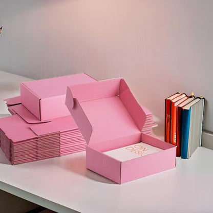 10x7x3 inch Pink Shipping Boxes for Small Business- Set of 25 - color: Pink, size: 10x7x3