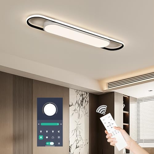 3Ft Smart LED Ceiling Lighting,50W High Brightness Linear Flush Mount Light Fixture,36.2" Dimmable Led Ceiling Lamp with Remote Control for Kitchen,Garage,Hallway,Laundry,Study Room. - color: Dimmable (3000K -6500K), size: 3FT (36.2 Inch / 92cm)