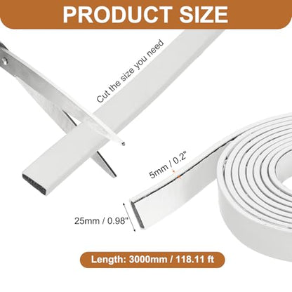 Smoke Fire Seal Strip 9.8Ft 25mm/0.98" Wx 5mm/0.2" T White - color: White, size: 9.8FT x 25mm / 0.98" W x 5mm / 0.2" T