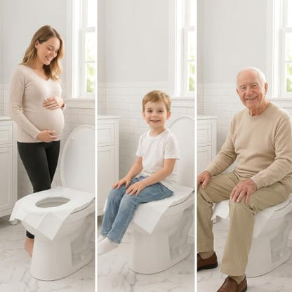 Individually Wrapped XXL Toilet Seat Covers Disposable Flushable for Travel (30 Pack), Full Coverage Paper Liners for Kids & Adults - size: XXL-30 individual packs
