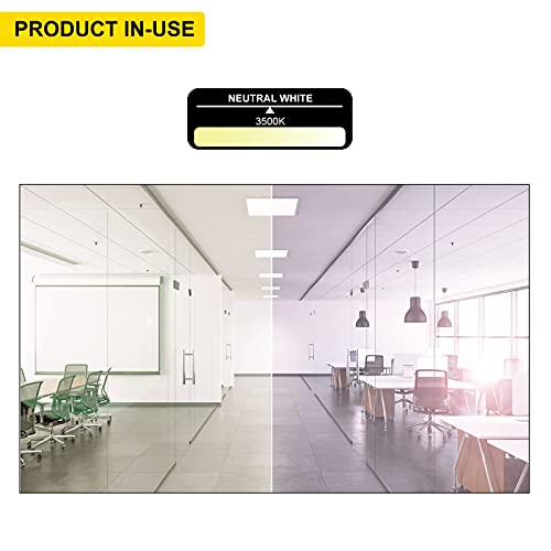 NUWATT 1x4 ft LED Flat Panel Light, 3500K Neutral White, 4400LM, 120-277V Universal Voltage, 0-10V Dimmable LED Panel Drop Ceiling Lights DLC Certified Office Lighting, ETL, 4 Pack
