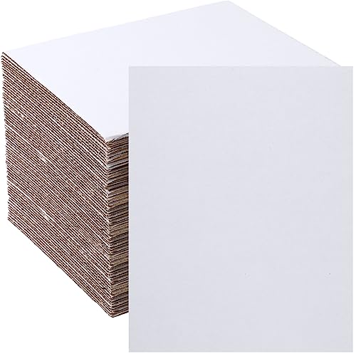 Zonon 50 Pack Corrugated Cardboard Sheets, 3 mm Flat, 8 x 10 Inch, White - color: White, size: 8 x 10 Inch