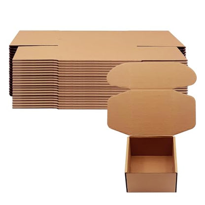 5x5x3 inch Shipping Boxes Pack of 25, Brown Corrugated Cardboard Mailer Box - size: 5x5x3 -25 Pack