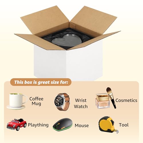 Calenzana 4x4x4 Shipping Boxes Set of 40, White Corrugated Cardboard Box for Mailing Packing Gifts Small Business - size: 4x4x4, style: 40 Pack