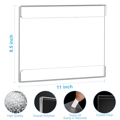 EHWINE Acrylic Sign Holder 8.5 x 11 Wall Mount, 10 Pack Horizontal Display