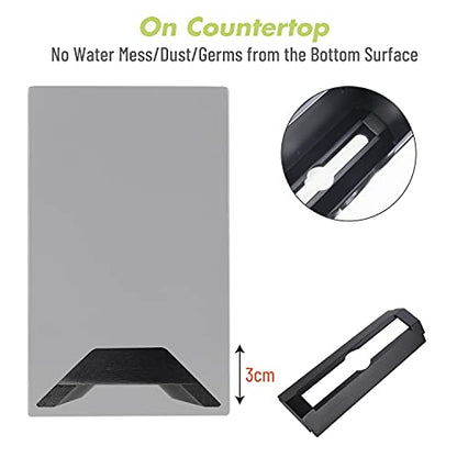 Bamboo Paper Towel Dispenser/Holder with Lid for Home and Commercial, Wall Mount or Countertop for Multifold, C Fold, Z fold, Trifold Hand Towels (Black) - color: Black
