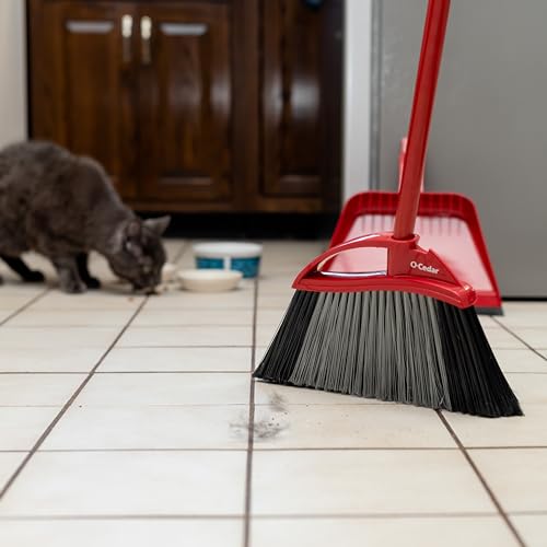 O-Cedar Pet Pro Broom with Step-On Dustpan | Removes Over 99% of Dust & Dirt in One Sweep | Removes 3X More Pet Hair | Quiet Cleaning Tool for Cat and Dog Owners - size: PowerCorner Pet Pro Broom