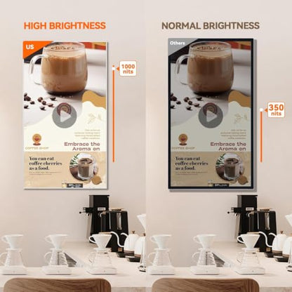 43" Digital Signage Display 1000-Nit 4K UHD Commercial Screen - size: 43 inches