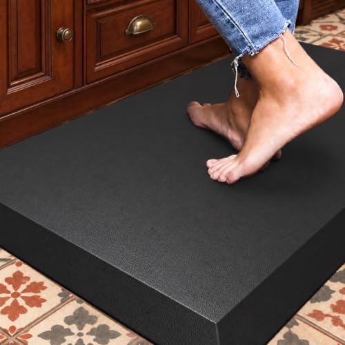1" Extra Thick Anti Fatigue Mat for Standing Desk & Kitchen Floor - color: Black, size: 30"L x 20"W x 1"Th