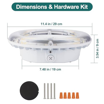 kadision 100W LED Round Canopy Light, 3-Level Selectable Wattage and CCT