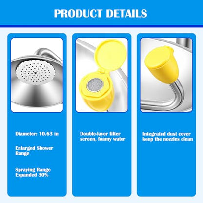 Zonon Emergency Eye Wash Shower Station, 304 Stainless Steel Combination