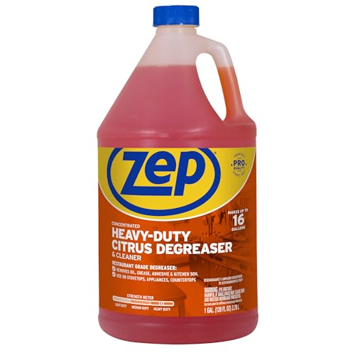 Zep Heavy-Duty Citrus Degreaser Cleaner Concentrate - 1 Gallon (Case of 4) ZUCIT128 - Restaurant Grade Degreaser and Cleaner Removes Oil, Grease, Adhesive, and Kitchen Soil on Stovetops, Appliances - size: 128 Fl Oz (Pack of 4)