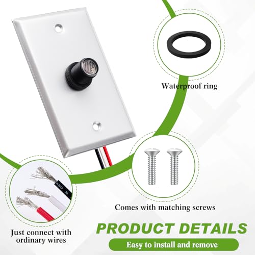 Retisee 2 Pcs Photocell Sensor for Outdoor Lights, with Wall Plate & Screws
