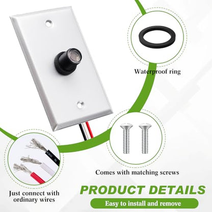 Retisee 2 Pcs Photocell Sensor for Outdoor Lights, with Wall Plate & Screws