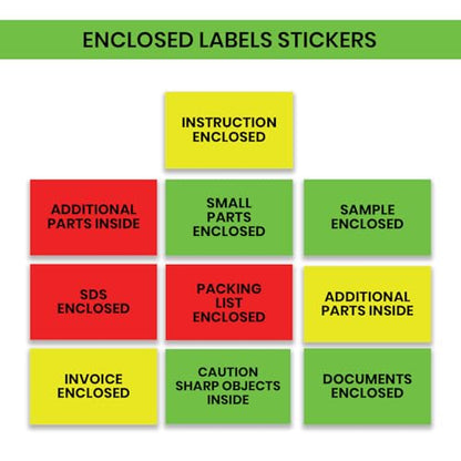 StickerJet Packing List Enclosed Labels 3"x5" – 500 Pcs Adhesive Roll for Shipping, Packing, Warehousing & Handling Instructions﻿– Easy Peel & Stick Warning Stickers – Made in USA - color: Packing List Enclosed
