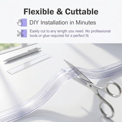 Car Door Edge Guard, 16.4 Ft U-shaped Scratch-resistant Protection Strip, Non-slip Flexible Cushioning Trim for Door Hood Trunk, DIY Cuttable Accessory for Cars Trucks SUVs (Transparent)