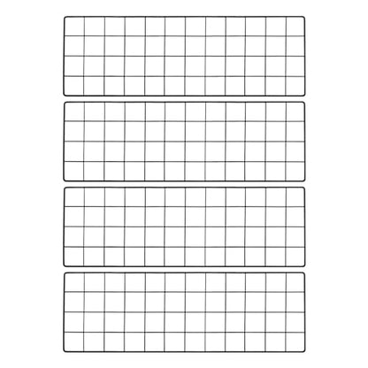 PATIKIL Wall Grid Panel Metal Wire Photo 24x8 Black 4Pcs - color: Black, size: 24x8inch