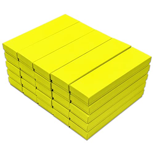 TheDisplayGuys 25 Cardboard Jewelry Gift Boxes with Inserts - Neon Yellow - color: Neon Yellow