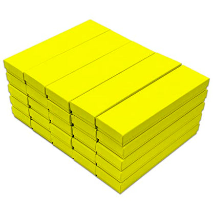 TheDisplayGuys 25 Cardboard Jewelry Gift Boxes with Inserts - Neon Yellow - color: Neon Yellow