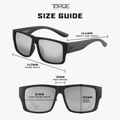 TOROE VALLEY Polarized z87+ Men Sunglasses - color: Matte Black | Black Emblem | Silver