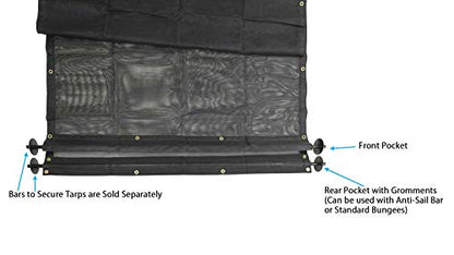 Mytee Products 6' x 14' Dump Truck Vinyl Coated Mesh Tarps Cover with 5 Inch 18oz Double Pocket - size: 6 ft x 14 ft