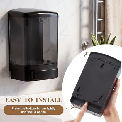 Hushee 1 Pcs Wall Mounted Soap Dispenser,33.8 Oz 1000 Ml,All Black - color: All Black, size: 33.8 oz 1000 ml