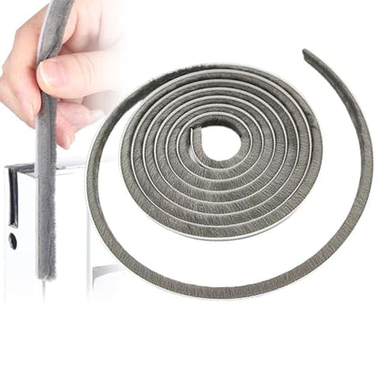 16 Ft (5m) 196 Inch Sliding sash Windows Doors Tape Pile Draught excluder Brush Seal Strip weatherstrip 5mm x 6mm (3/16 1/4 Inch, Gray) - size: 5mm * 6mm