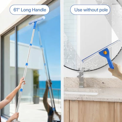 PIMEKOY Window Cleaning Kit with 3 Gal Collapsible Bucket for Home, Outdoor