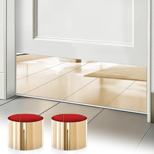 2 Pcs 8" X 34" Self Adhesive Mirror Door Kick Plate for Bottom of 36" Door - color: Mirror Champagne Gold, size: 2 PCS
