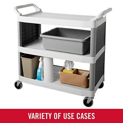 Rubbermaid Commercial Products Standard Bus/Utility Box, 7-Gallon, Gray - color: Gray, size: 7 Gallon, style: Undivided