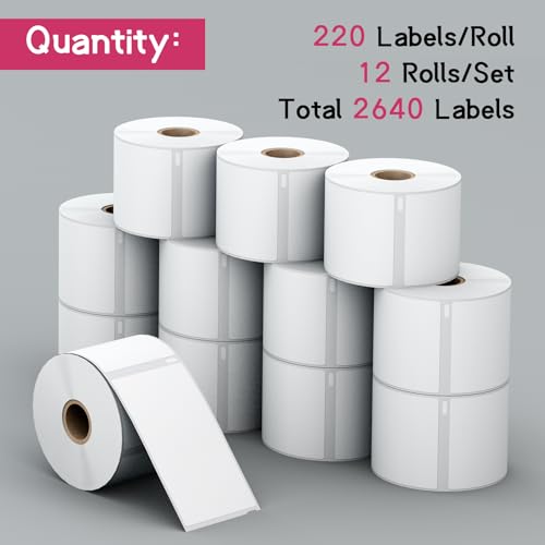 12 Rolls, 2640 Shipping Labels Replacement for DYMO 30323(2-1/8" x 4") - size: 2-1/8" x 4" | 30323-12 Rolls