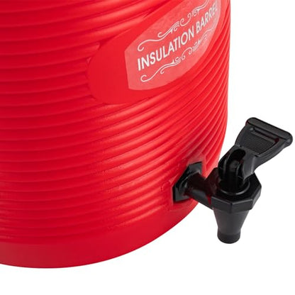 Insulated Beverage Dispenser 3 Gal/6.6Gal, Stainless Steel Commercial Drink Dispenser with Spigot, 24H Hot/Cold Thermal Carafe for Coffee, Tea, Water, Parties (Red, 3Gal / 11L) - color: Red, size: 3Gal / 11L