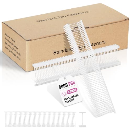 PAG-Mass 0.5 inch Standard Tagging Gun Fasteners Tag Barbs Attachments Price Tag Gun Refill for Clothing, 5000pcs, Transparent - color: Transparent, size: 0.5 inch (Standard)